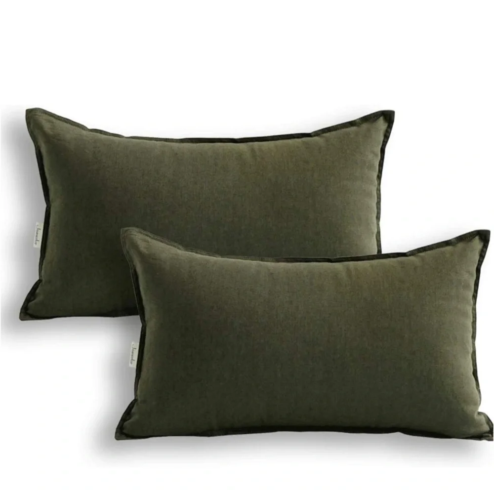 Natural Cotton Linen Green Decorative 12